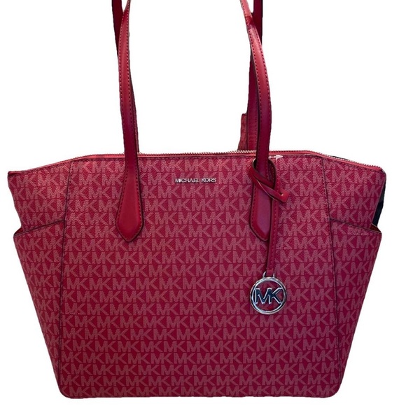 Michael Kors Handbags - MICHAEL KORS Marilyn Medium Signature Logo Tote Bag
Dark Raspberry 
NWT